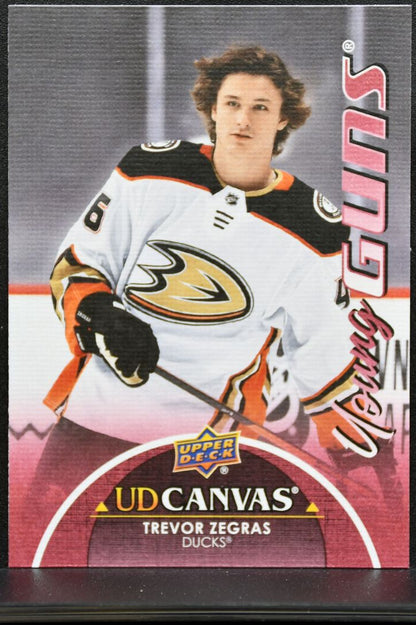 2021-22 UD Series 1 Young Guns UD Canvas Trevor Zegras C117 Ducks RC 0304