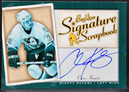 2005-06 UD Bee Hive Signature Scrapbook Chris Kunitz SS-CK Ducks Auto 0147