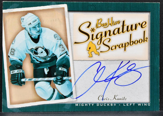 2005-06 UD Bee Hive Signature Scrapbook Chris Kunitz SS-CK Ducks Auto 0147