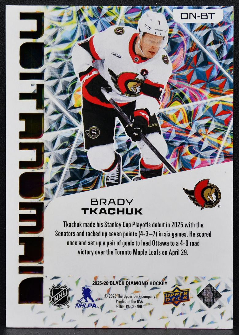 2025-26 Upper Deck Black Diamond Diamonation Brady Tkachuk DN-BT 6049