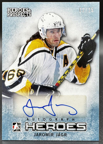 Carte autographiée Jaromir Jagr 09, série Héros et Espoirs 2013-14