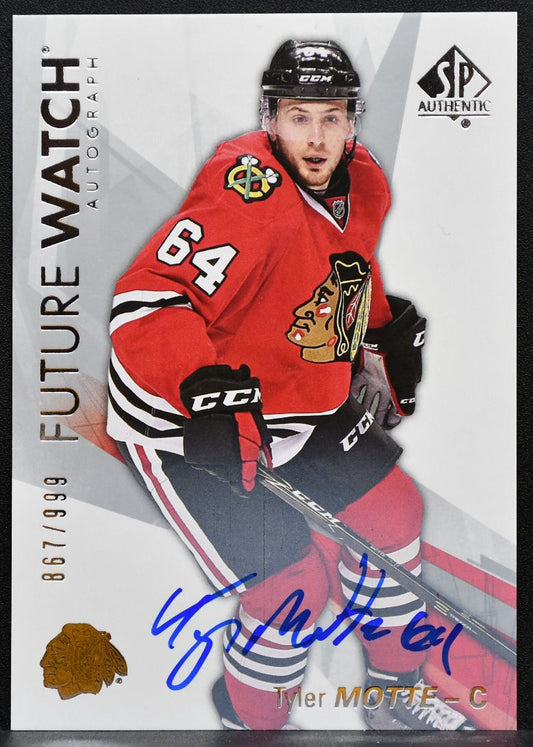 2016-17 SP Authentic Future Watch Auto Tyler Motte 163 Blackhawks RC Auto 6984