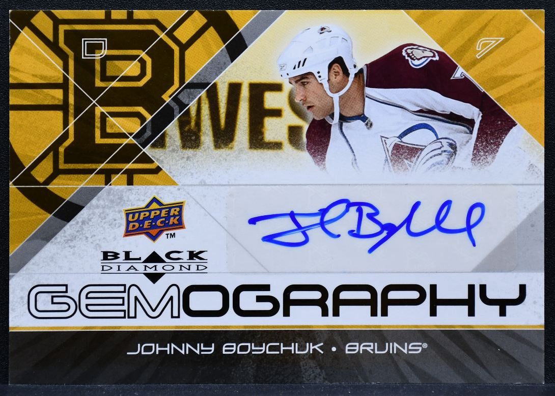 2008-09 Upper Deck Black Diamond Gemography Johnny Boychuk G-JO Bruins Auto 7165
