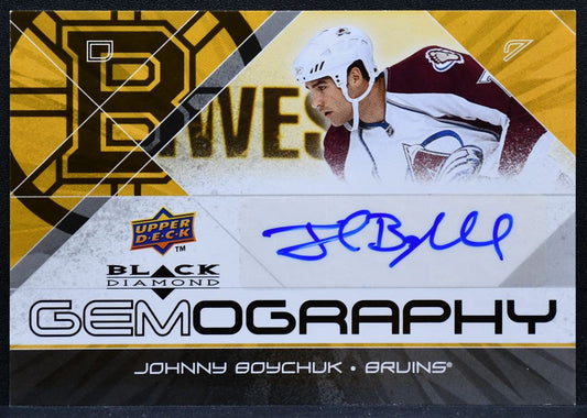 2008-09 Upper Deck Black Diamond Gemography Johnny Boychuk G-JO Bruins Auto 7165