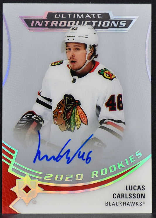 2020-21 UD Ultimate Introductions Autographs Lucas Carlsson UI-23  RC Auto