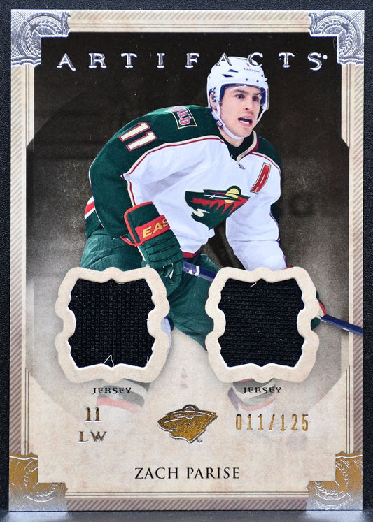 2013-14 Upper Deck Artifacts Silver Materials Zach Parise 011/125 Jersey 7929