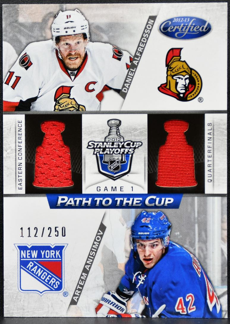 2012-13 Panini Certified Path to the Cup Anisimov/Alfredsson /250 Jersey 1052