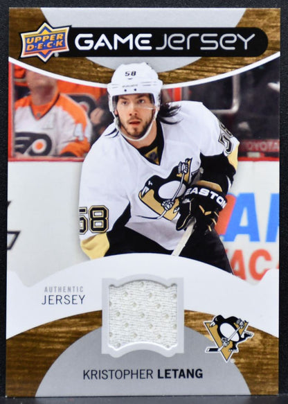 2012-13 Upper Deck Series 1 Game Jerseys Kristopher Letang Penguins Jersey 7911