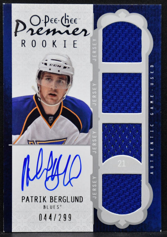 2008-09 O-Pee-Chee Premier Rookie Jersey Berglund 78 RC Auto /299