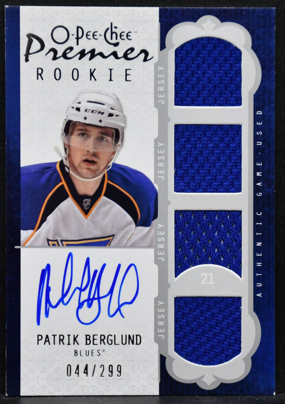 2008-09 O-Pee-Chee Premier Rookie Jersey Berglund 78 RC Auto /299