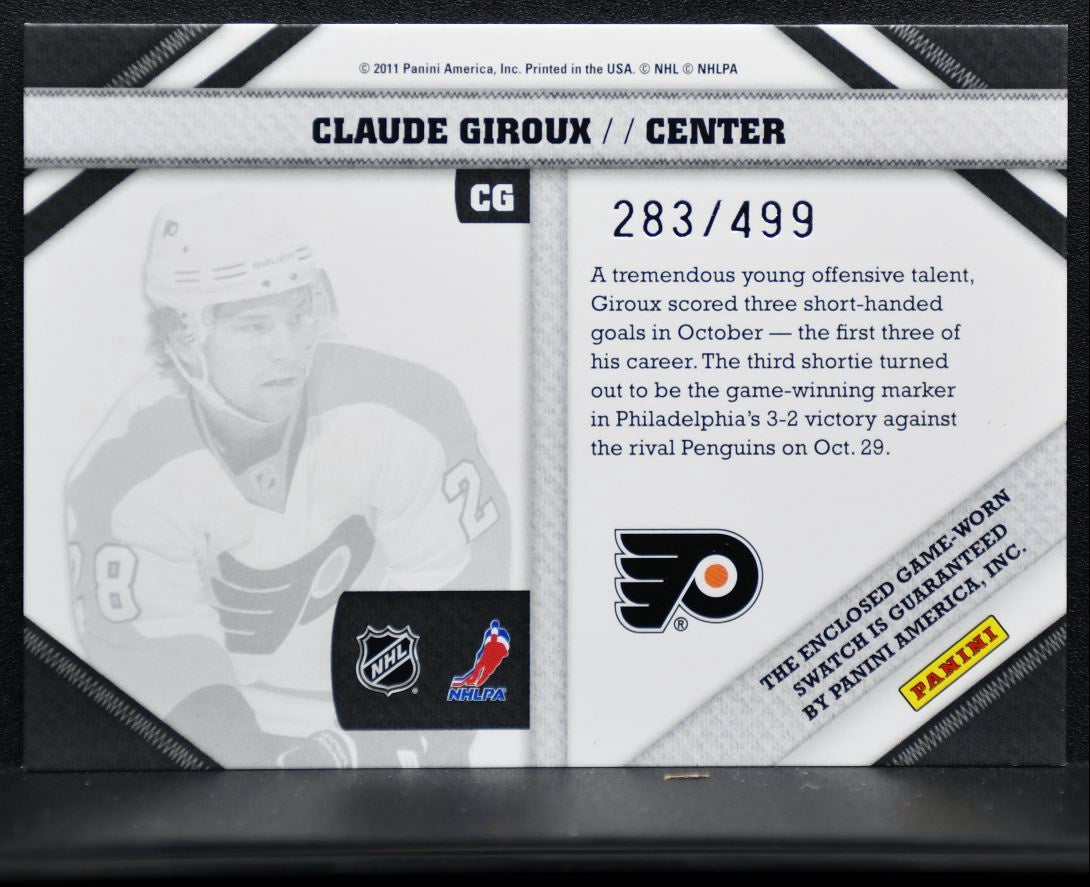 2010-11 Panini Pinnacle Threads Claude Giroux /499 Jersey 1947
