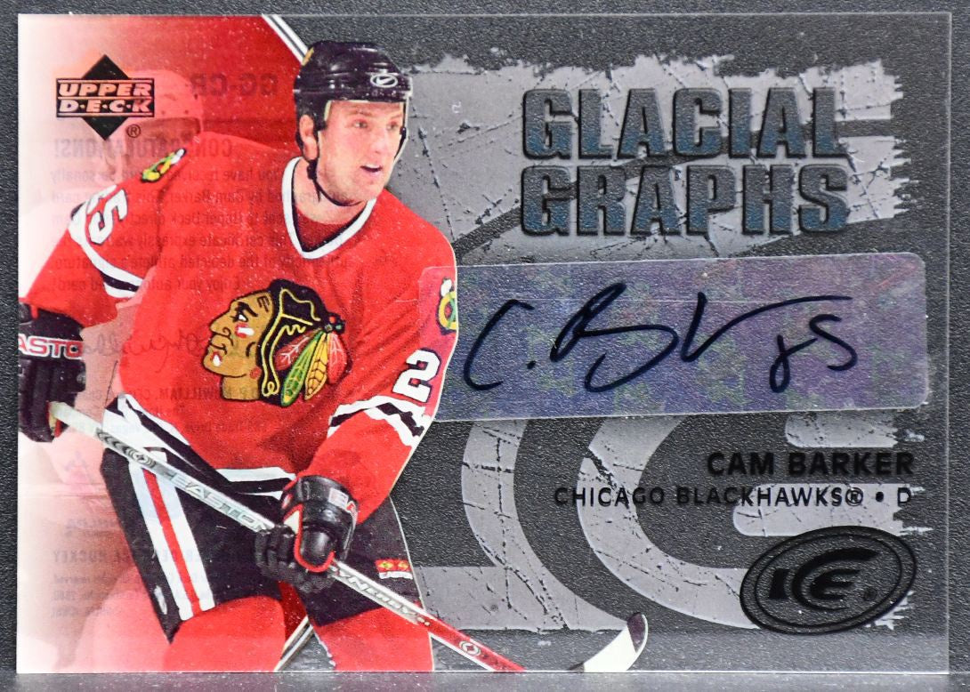 2005-06 UD Ice Glacial Graphs Cam Barker GG-CB Chicago Blackhawks Auto