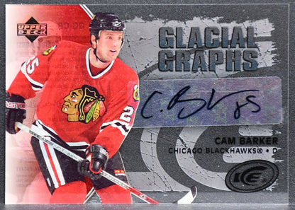 2005-06 UD Ice Glacial Graphs Cam Barker GG-CB Chicago Blackhawks Auto