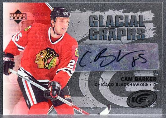 2005-06 UD Ice Glacial Graphs Cam Barker GG-CB Chicago Blackhawks Auto