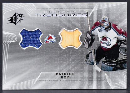 2001-02 SPX Hockey Treasures Patrick Roy Colorado Avalanche Jersey / Stick