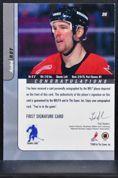 2000-01 In The Game Signature Series Auto Gold Andre Roy Auto 2745