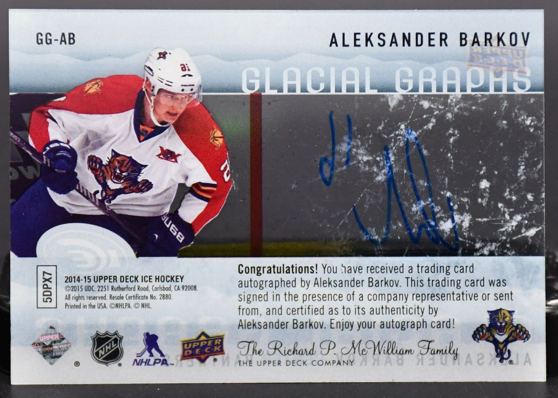 2015-16 UD Ice Glacial Graphs Aleksander Barkov GG-AB Auto