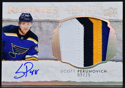 2021-22 UD The Cup Exquisite Rookie Auto Patch Horizontal Scott Perunovich 25