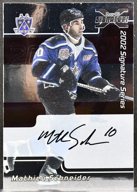 2001-02 Be a Player Signature Series Autograph Mathieu Schneider 159 Auto 0749