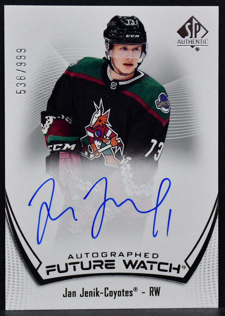 2021-22 SP Authentic Future Watch Autographed Jan Jenik 127 RC Auto 538/999