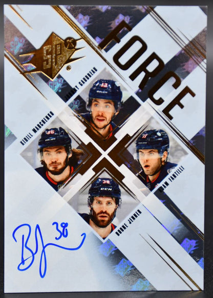 2024-25 SPx Gaudreau/Kirill /Fantilli/Jenner Columbus Blue Jackets Auto /49