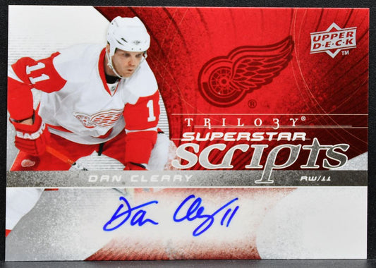 2008-09 UD Trilogy Superstar Scripts Dan Cleary SS-DC Red Wings Auto 9141