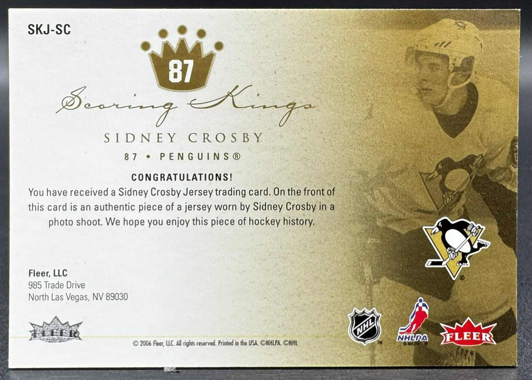 Maillots Ultra Scoring Kings 2005-06, maillot de Sidney Crosby des Penguins de Pittsburgh n° 2