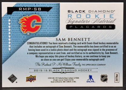 2015-16 UD Black Diamond Rookie Signature Placards Bennett RC 103/125 Jersey