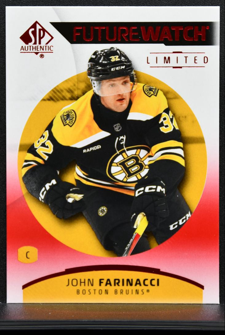 2025-26 SP Authentic Future Watch Limited Red John Farinacci 154 Bruins RC 9188