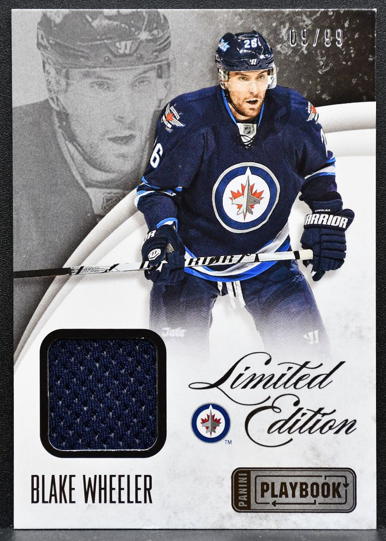 2013-14 Panini Playbook Limited Edition Blake Wheeler Jets 09/99 Jersey 5970