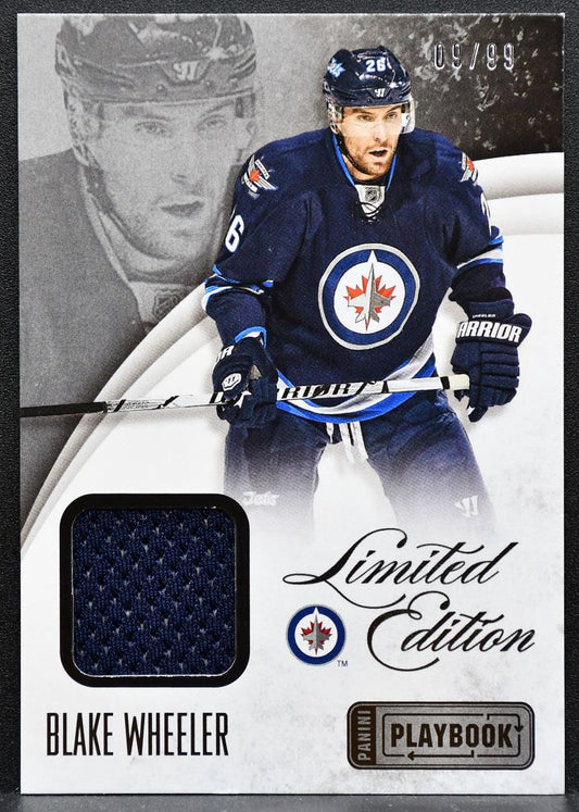 2013-14 Panini Playbook Limited Edition Blake Wheeler Jets 09/99 Jersey 5970