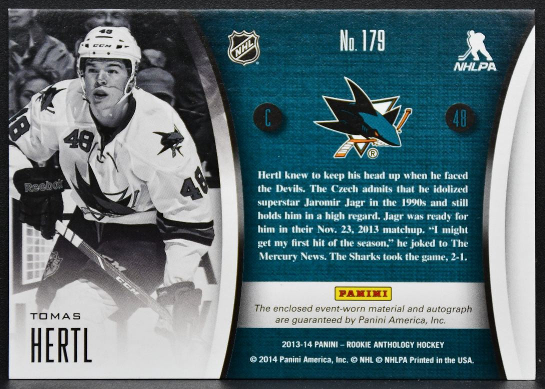 2013-14 Panini Anthology Selection  Hertl 179 Sharks RC Auto 234/249 Jersey 0393