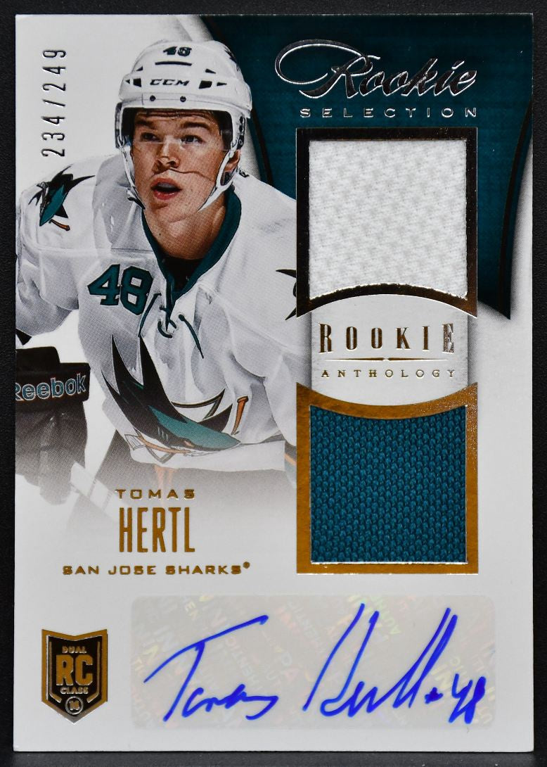 2013-14 Panini Anthology Selection  Hertl 179 Sharks RC Auto 234/249 Jersey 0393