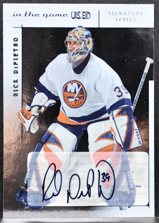 2003-04 In The Game Used Signature Series Rick DiPietro A-RD Islanders Auto 7300