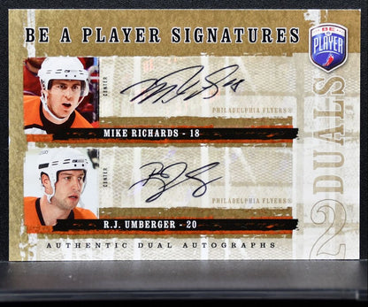 2006-07 UD Be A Player Signatures Duals Mike Richards/R.J. Umberger Auto 0178