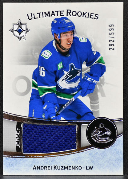 22-23 UD Ultimate Collection RC Jersey Andrei Kuzmenko Canucks RC 292/599 Jersey 7390
