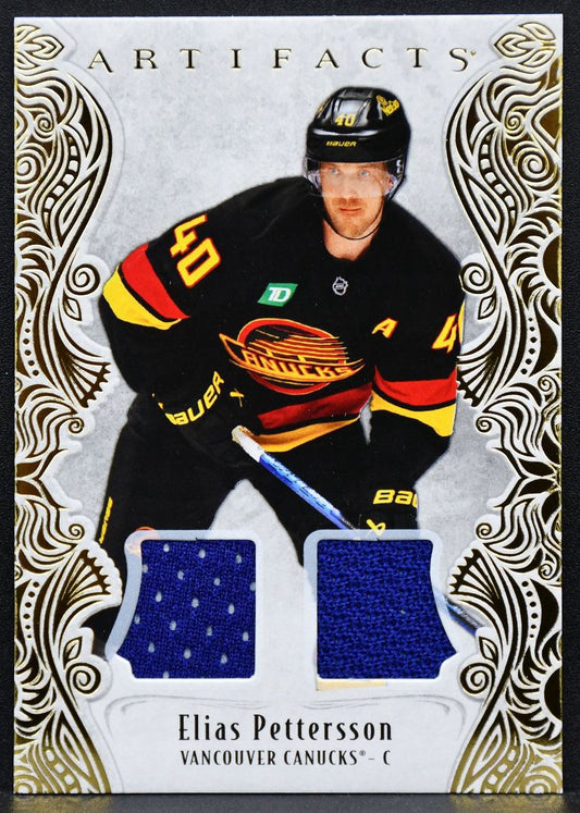 2025-26 UD Artifacts Gold Material Elias Pettersson 132 Canucks 116/199 Jersey 3293