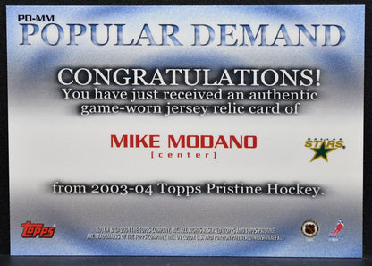 2003-04 Topps Pristine Popular Demand Relics Mike Modano PD-MM Stars Jersey 5789