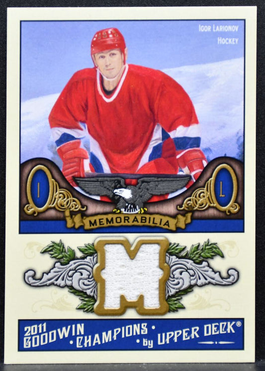 2011-12 UD Goodwin Champions Memorabilia Igor Larionov Red Wings Jersey 8703