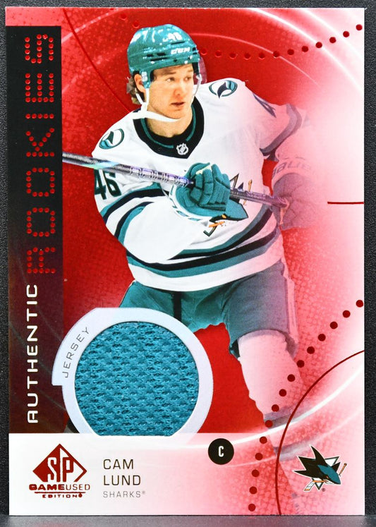 2025-26 SP Game Used Authentic Rookies Red Jersey Cam Lund Sharks RC Jersey 6333
