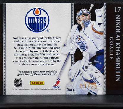 2011-12 Panini Crown Royale Coat of Arms Nikolai Khabibulin 03/25 Patch 6767
