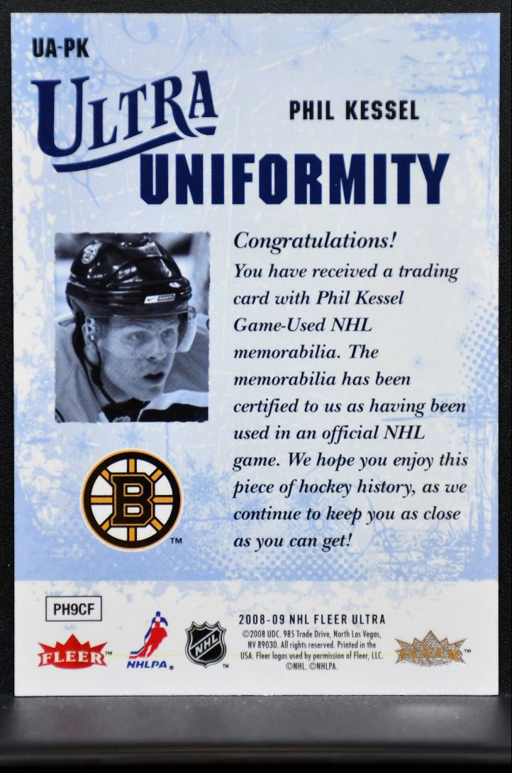 2008-09 Fleer Ultra Uniformity Phil Kessel UA-PK Boston Bruins Jersey 6545