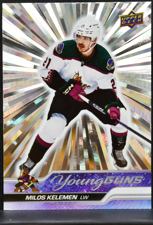 2023-24 UD Series 1 Young Guns Outburst Milos Kelemen 211 Coyotes RC 0861