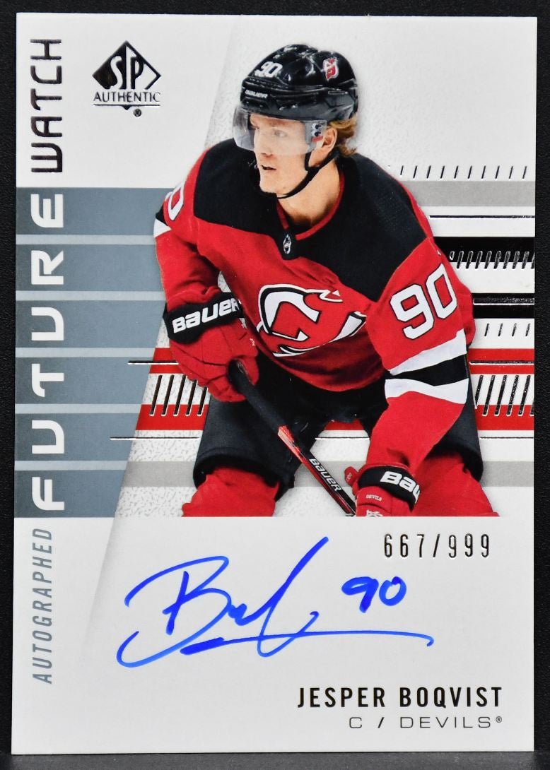 2019-20 SP Authentic Future Watch Auto Jesper Boqvist 190 RC Auto 667/999
