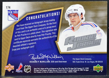 2005-06 SPx Rookie Jersey Auto Petr Prucha Rangers RC Auto 1454/1499 Jersey 0569