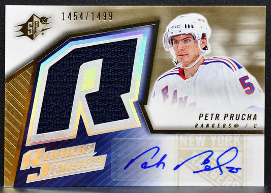 2005-06 SPx Rookie Jersey Auto Petr Prucha Rangers RC Auto 1454/1499 Jersey 0569