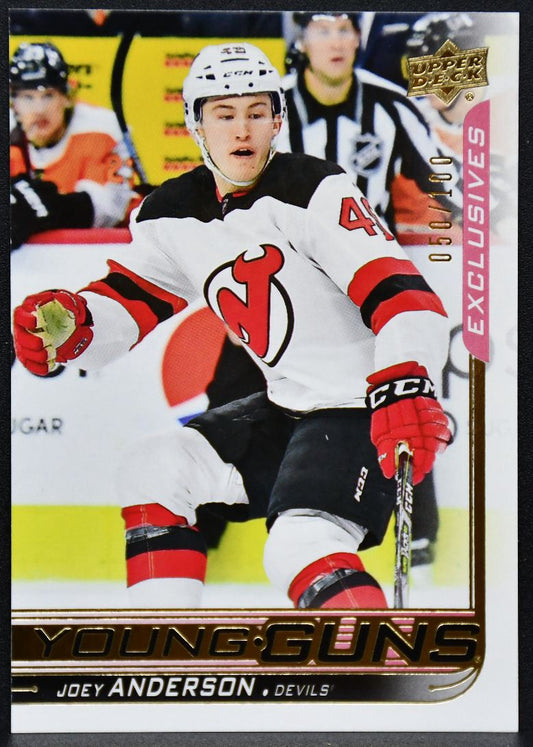 2018-19 UD Series 2 UD Exclusives Young Guns Joey Anderson 473 Devils RC 050/100 6132