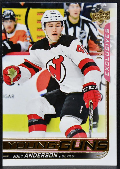 2018-19 UD Series 2 UD Exclusives Young Guns Joey Anderson 473 Devils RC 050/100 6132
