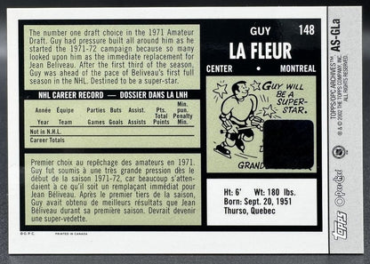 2001-02 Topps Archive O-Pree-Chee Authentic Guy Lafleur Forum Seat