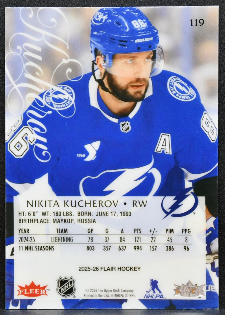 2025-26 Flair Nikita Kucherov 119 Tampa Bay Lightning 4230